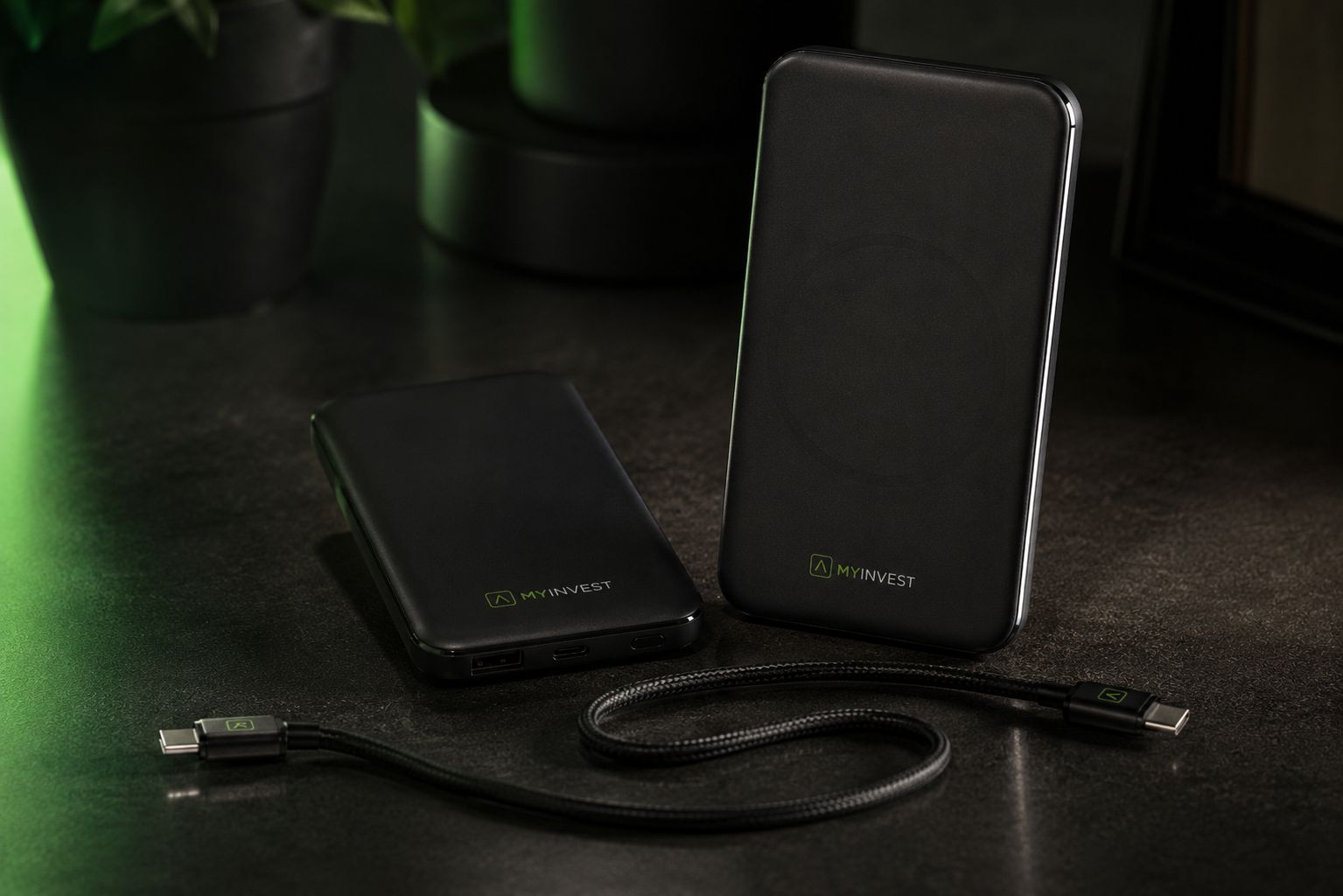 Branded power banks and charging cable